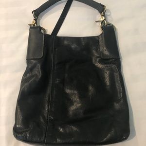 Black leather bag